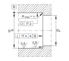 推力角接觸球軸承 7603020-2RS-TVP, 單向，接觸角 a = 60°，限制公差，兩側(cè)唇密封