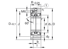 推力角接觸球軸承 ZKLF80165-2Z, 雙向，螺釘安裝，兩側(cè)間隙密封