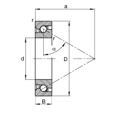 推力角接觸球軸承 BSB055120-T, 單向，接觸角 α = 60°，限制公差