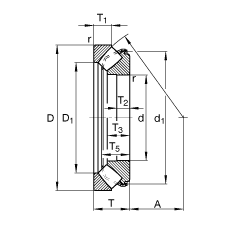 推力調(diào)心滾子軸承 29356-E, 根據(jù) DIN 728/ISO 104 標(biāo)準(zhǔn)的主要尺寸，單向，可分離