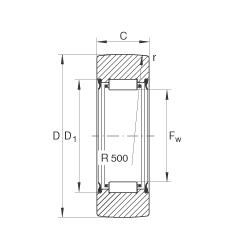 支撐型滾輪 RNA2200-2RSR, 無軸向引導(dǎo)，兩側(cè)唇密封