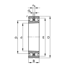 圓柱滾子軸承 NN3044-AS-K-M-SP, 根據(jù) DIN 5412-4 標(biāo)準(zhǔn)的主要尺寸, 非定位軸承, 雙列，帶錐孔，錐度 1:12 ，可分離, 帶保持架，減小的徑向內(nèi)部游隙，限制公差