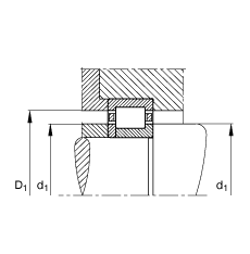 圓柱滾子軸承 NUP330-E-M1, 根據(jù) DIN 5412-1 標(biāo)準(zhǔn)的主要尺寸, 定位軸承, 可分離, 帶保持架