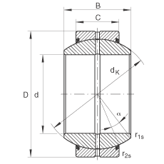 關(guān)節(jié)軸承 GE110-FO-2RS, 根據(jù) DIN ISO 12 240-1 標準, 需維護，兩側(cè)唇密封