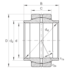 關(guān)節(jié)軸承 GE160-LO, 根據(jù) DIN ISO 12 240-1 標準，需維護