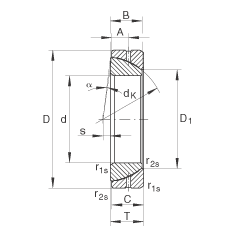 角接觸關節(jié)軸承 GE30-SX, 根據(jù) DIN ISO 12 240-2 標準，需維護