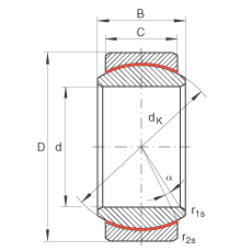 關(guān)節(jié)軸承 GE30-UK, 根據(jù) DIN ISO 12 240-1 標(biāo)準(zhǔn)，免維護(hù)