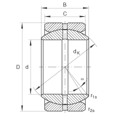 關(guān)節(jié)軸承 GE34-ZO, 根據(jù) DIN ISO 12 240-1 標(biāo)準(zhǔn)，英制尺寸，需維護(hù)