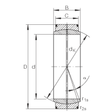 關(guān)節(jié)軸承 GE800-DO, 根據(jù) DIN ISO 12 240-1 標(biāo)準(zhǔn)，需維護(hù)