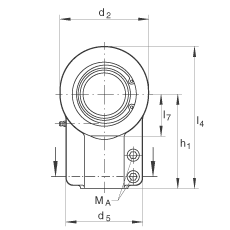 液壓桿端軸承 GIHNRK70-LO, 根據(jù) DIN ISO 12 240-4 標準，帶右旋螺紋夾緊裝置，需維護