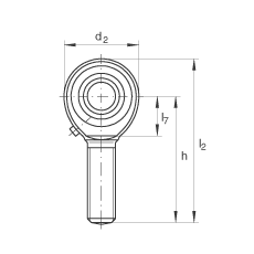 桿端軸承 GAKR25-PB, 根據(jù) DIN ISO 12 240-4 標準，帶右旋外螺紋，需維護