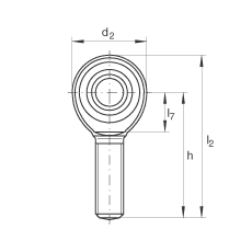 桿端軸承 GAKR5-PW, 根據(jù) DIN ISO 12 240-4 標(biāo)準(zhǔn)，帶右旋外螺紋，需維護(hù)