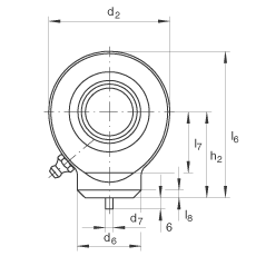 液壓桿端軸承 GK45-DO, 根據(jù) DIN ISO 12 240 標(biāo)準(zhǔn)，帶焊接面，需維護(hù)