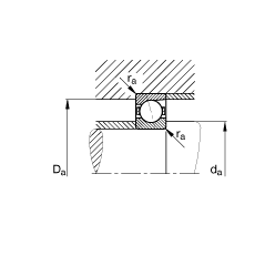 主軸軸承 B7209-C-T-P4S, 調(diào)節(jié)，成對(duì)安裝，接觸角 α = 15°，限制公差