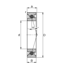 主軸軸承 HC71912-C-T-P4S, 調(diào)節(jié)，成對(duì)或單元安裝，接觸角 α = 15°，陶瓷球，限制公差