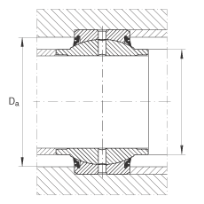 關(guān)節(jié)軸承 GE25-HO-2RS, 根據(jù) DIN ISO 12 240-1 標(biāo)準(zhǔn), 需維護(hù)，兩側(cè)唇密封