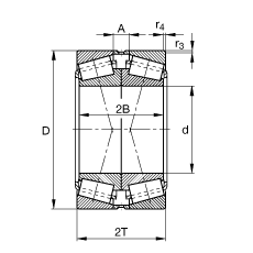 圓錐滾子軸承 32022-X-N11CA, 根據(jù) DIN ISO 355 / DIN 720 標(biāo)準(zhǔn)的主要尺寸，可分離，X型成對(duì)布置，有軸向內(nèi)部游隙